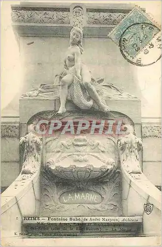 Cartes postales Reims Fontaine Sube de Andre Narjoux Architecte