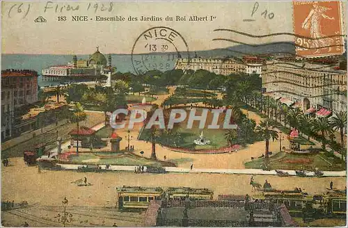 Cartes postales Nice Ensemble des Jardins du Roi Albert 1er Tramway