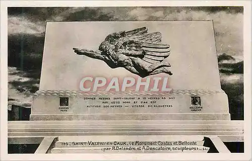 Moderne Karte Saint Valery en Caux Le Monument Costes et Bellante
