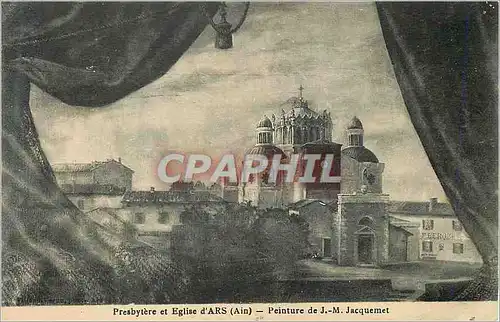 Cartes postales Presbytere et Eglise d'Ars (Ain) Peinture de J M Jacquemet