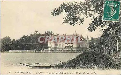 Ansichtskarte AK Rambouillet Le Parc Vue vers le Chateau prise de l'Ile des Poules