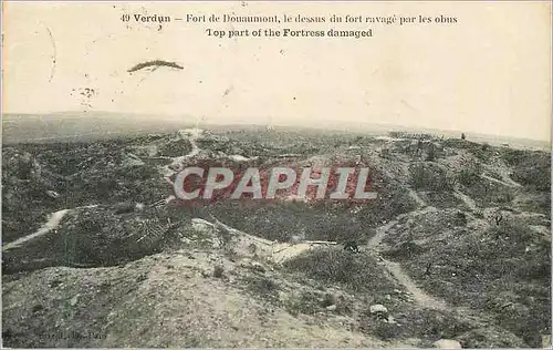 Cartes postales Verdun Fort de Douaumont Le Dessus du Fort Ravage par les Obus Militaria