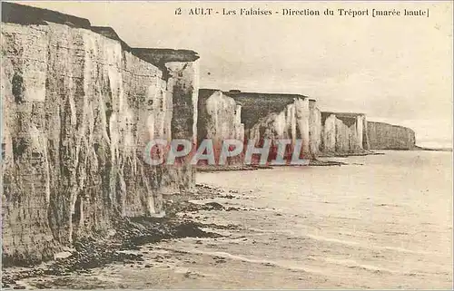 Cartes postales Ault Les Falaises Direction du Treport (Maree Haute)