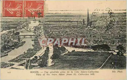 Cartes postales Rouen Vue Generale prise de la Cote Sainte Catherine