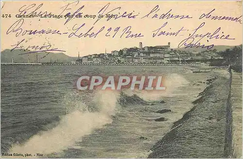 Ansichtskarte AK Cannes La Plage par un Coup de Mer