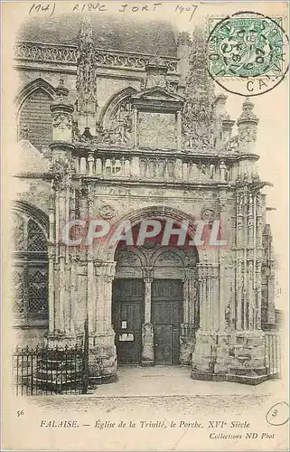 Cartes postales Falaise Eglise de la Trinite Le porche XVIe Siecle