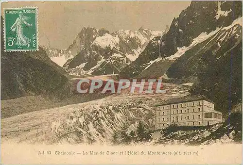 Cartes postales Chamonix La Mer de Glace et l'Hotel du Montenvers