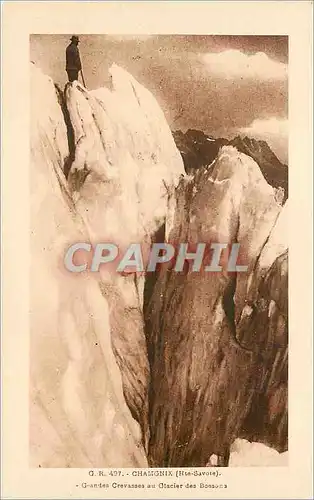 Ansichtskarte AK Chamonix (Hte Savoie) Grandandes Crevasses au Glacier