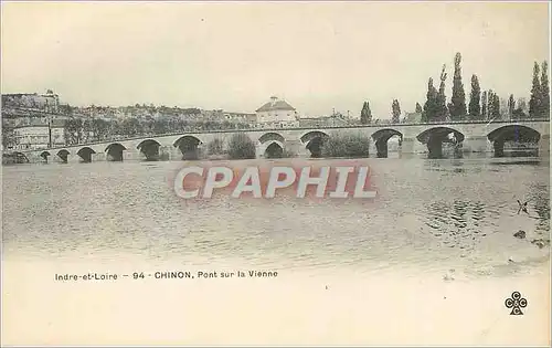 Cartes postales Chinon Indre et Loire Pont sur la Vienne (carte 1900)