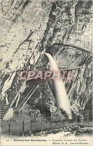Ansichtskarte AK Baume les Messieurs Passerelle d'Entree des Grottes