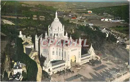 Moderne Karte Lisieux (Calvados) la Basilique la France vue du Ciel