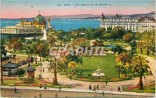 Cartes postales Nice les Jardins vus du Casino