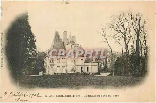 Cartes postales Lion sur Mer le Chateau Cote du Parc (carte 1900)