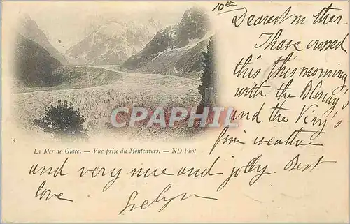 Cartes postales La Mer de Glace vue Prise du Montenvers (carte 1900)