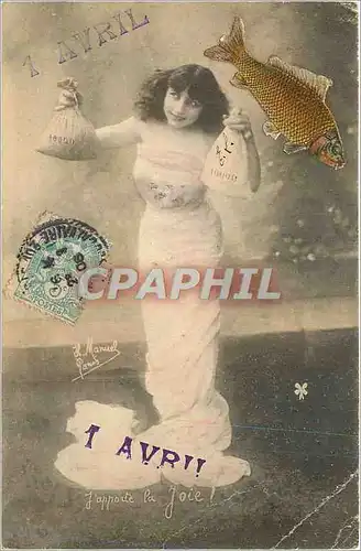 Cartes postales Ier Avril J'apporte la Joie