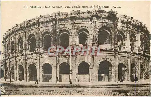 Cartes postales Nimes les Arenes vue Exterieure (Cote Ouest)