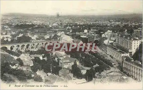 Cartes postales Royat et Clermont vus de l'Observatoire
