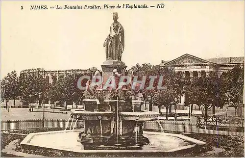 Ansichtskarte AK Nimes la Fontaine Pradier Place de l'esplanade