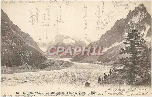 Cartes postales Chamonix le Montanvers la Mer de Glace