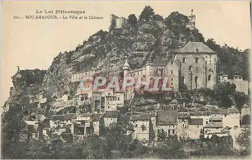 Ansichtskarte AK Roc Amadour la Ville et le Chateau le Lot Pittoresque