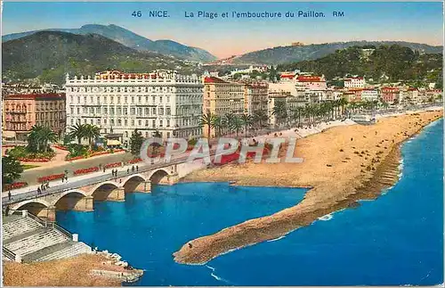 Cartes postales Nice la Plage et l'Embouchure du Pavillon
