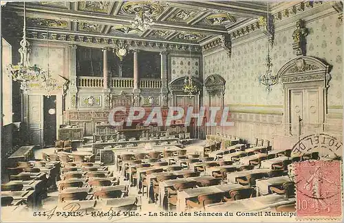 Cartes postales Paris Hotel de Ville la Salle des Seances du Conseil Municipal