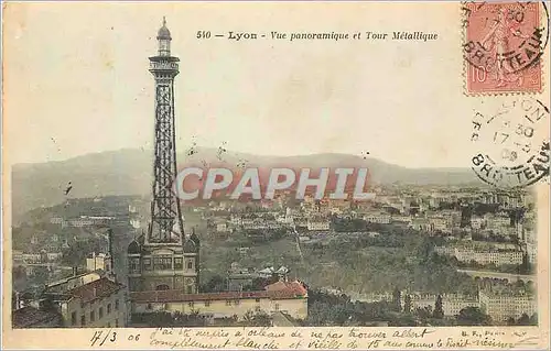 Ansichtskarte AK Lyon Vue Panoramique et Tour Metallique