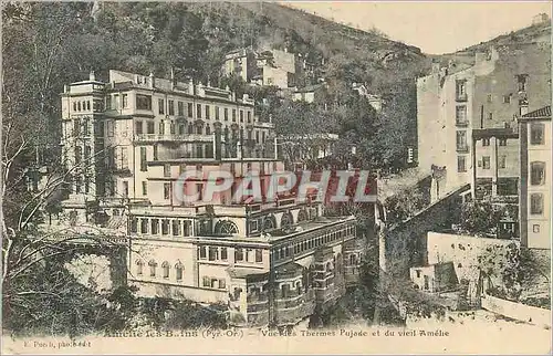 Cartes postales Amelie les Bains (Pyr O) vue des Thermes Pujade et du vieil Amelie