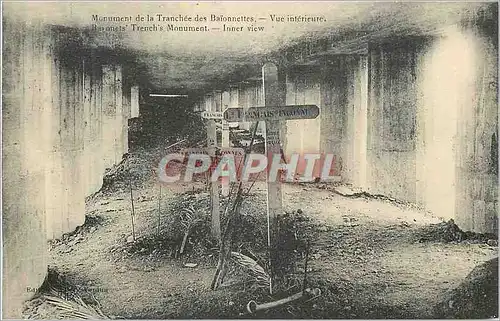 Cartes postales Monument de la Tranchee des Baionnettes vue Interieure Militaria