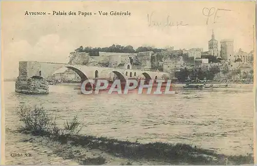 Cartes postales Avignon Palais des Papes vue Generale