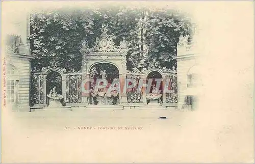 Cartes postales Nancy Fontaine de Neptune (carte 1900)