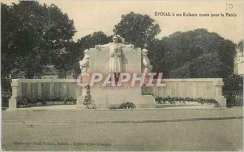 Cartes postales Epinal a ses Enfants Morts pour la Patrie Militaria