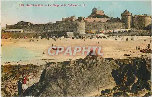 Cartes postales Saint Malo la Plage et le Chateau