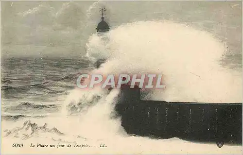 Cartes postales Le Phare un Jour de Tempete