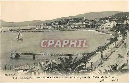 Ansichtskarte AK Cannes Boulevard de la Croisette vue prise de l'Hotel de la Plage