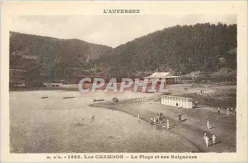 Cartes postales Lac Chambon L'Auvergne La Plage et ses Baigneurs