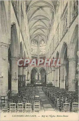 Cartes postales Caudebec en Caux Nef de l'Eglise Notre Dame