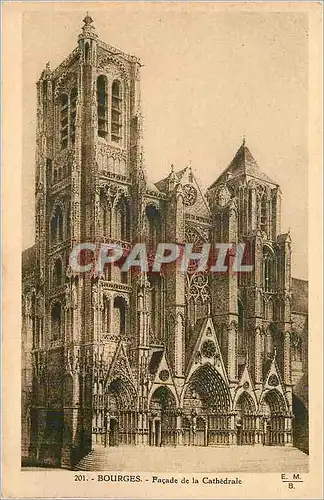 Ansichtskarte AK Bourges Facade de la Cathedrale