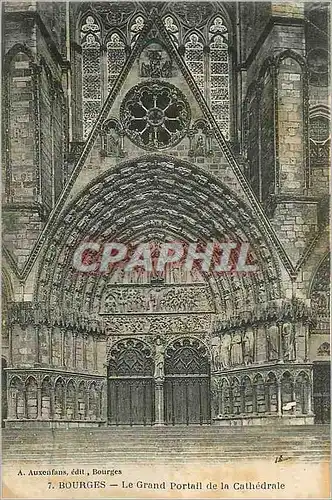 Ansichtskarte AK Bourges Le Grand Portail de la Cathedrale