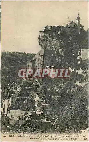 Cartes postales Rocamadour Vue Generale prise de la Route d'Arrivee