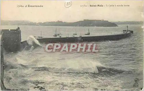 Ansichtskarte AK Saint Malo Cote d'Emeraude La Jetee a Maree Haute