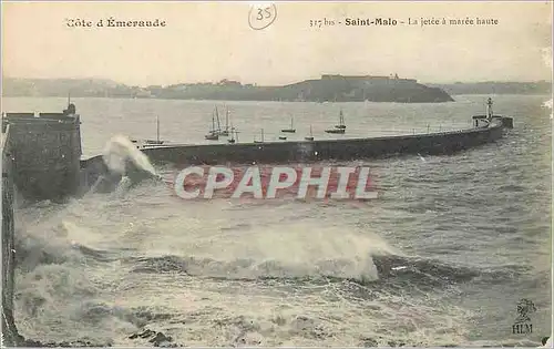 Cartes postales Saint Malo Cote d'Emeraude La Jetee a Maree Haute