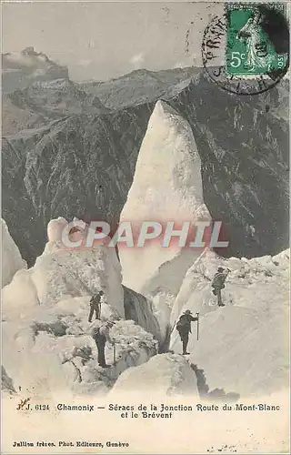 Cartes postales Chamonix Seracs de la Jonction Route du Mont Blanc et le Brevent Alpinisme