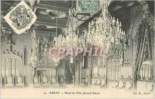 Cartes postales Arras Hotel de Ville (Grand Salon) Armoiries