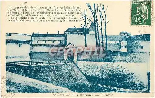 Cartes postales Chateau de Ham (Somme) L'Entree