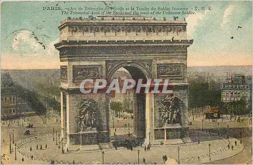 Ansichtskarte AK Paris Arc de Triomphe de l'Etoile et la Tombe d Soldat Inconnu