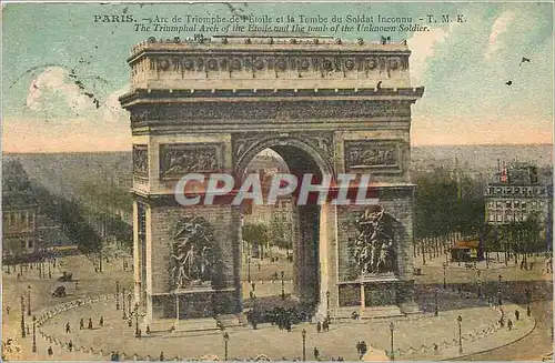 Cartes postales Paris Arc de Triomphe de l'Etoile et la Tombe d Soldat Inconnu