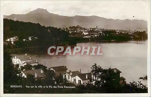 Cartes postales moderne Hendaye Vue sur la Ville et le Pic des Trois Couronnes