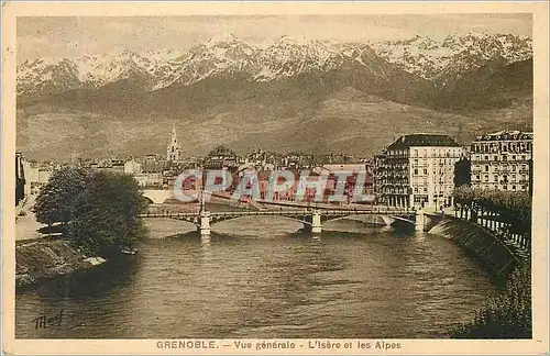 Ansichtskarte AK Grenoble Vue Generale L'Isere et les Alpes