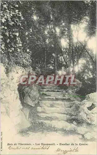 Cartes postales Bois de Vincennes Lac Daumesnil Escalier de la Grotte